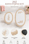 Mink 2-Piece Lace Non-Slip Leather Based Oval Bath Mat with Tassels Washable Bath Set Regio - 3