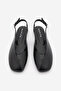 Women's Blunt Toe Open Back Mary Jane Ballerinas Efisa Black - 6