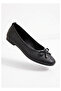 Jnues Black Genuine Leather Orthopedic Ballerinas