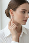 Unisex Gray Color Shiny Surface Hoop Earrings Steel Look Stylish Design - 3