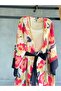 Patterned Waist-Tied Long Kimono with Starfish Detail 0126 - 2