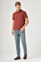 Red Polo Collar Short Sleeve Relaxed Fit Flexible Non-Frizz Collar Technology T-Shirt 1011260179 - 2