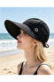 Women's 2-in-1 Sun Hat with Removable Top Wide Brim Uv Protection Beach Hat 3 Colors - 2
