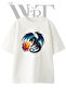 Fire Dragon Design Printed Unisex White Oversize T-Shirt