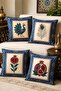 Peacock Patterned 4-Piece Throw Pillow Cover Set