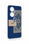 Oppo Reno 11F Compatible Blue Ethnic Carpet Pattern Silicone Case - 3