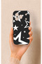 Honor 600 Pro Compatible Black Mega Star Patterned Silicone Case