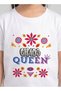 Girls Chaos Queen White T-Shirt - 5