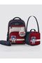 Kids Premium School Bag Set 3-Piece Primary School Middle School Backpack Thermal Lunch Bag Pencil Case Navy Blue-Red 51983