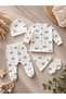 5 Piece Panda Patterned Newborn Baby Hospital Discharge Set 100% Cotton - 3
