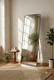 Modern Black Framed Full Length Mirror with Standing Backboard