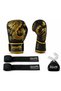 Gold Fury Boxing Gloves Muay Thai Kick Boxing Gloves 3.5Mt Elite Elastic Hand Wrap and Mouthguard