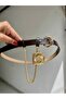 Women's Aci Brown Thin Belt with Accessories and Chain - 5