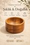 Wooden Snack Bowl - Round Cheese Serving Tray - Decorative Solid Beech (13cm) - 6