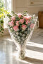 10-Piece Ribbon Patterned Transparent Flower Packaging 25X50 cm Bouquet Packaging Bag Pink Printed - 6