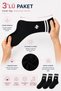 Icone Unisex Black Sports Socks, Long Sports Socks, Sports Socks, Socks, Black Socks, Set of 3 Socks, Black Tennis Socks, Black Tennis Sock - 7