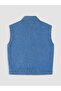 Lcw Kids Indigo Shirt Collar Basic Girls' Jean Vest - 4