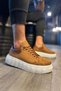 Kn144 Volt Lace-Up Suede Men's Casual Sneaker High Sole Shoes Sbt Tan