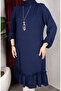 Bürümcük Fabric Skirt Gathered Tunic 0903-04 Navy Blue - 5