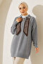 Scarf Knitwear Tunic R7178 Gray - 2