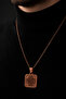 Women's Men's Copper Necklace Thick Square Model with Prayer for Abundance Antiallergic Copper Necklace - 5