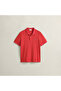 Men's Red Regular Fit Logo Polo Neck T-Shirt - 4