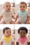 Set of 4 Cotton Gingham Baby Bandana Drool Bibs with Snap Fasteners Newborn Bibs and Feeding Bibs 38X19 cm - 2