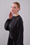 Oil Green Belt Detailed Edge Pattern Cupra Dress - 3