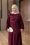 Women's Embroidered Linen Bat Sleeve Dress - 5