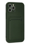 Aconcept iPhone 12 Pro Max Case Kelvin Silicone with Business Card Holder - (210644) Dark Green - 3