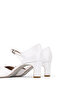 Women's Genuine Leather White Heeled Shoes - 5