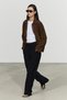 Oversize süet deri bomber ceket - 4