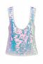 Asymmetrical Cut Sequined Blouse - 2