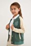 Printed Stand Collar Girl's College Jacket - 2
