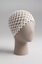 Women's White 100% Handmade Crochet Fishnet Beanie - Bohemian Casual Hat, Beach and Festival Accessory - 3