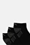 Kids Boy 3 Pairs Brand Logo Ankle Socks, Black - 2