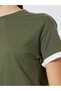 Olive Contrast Trim Short Sleeves T-Shirt and Joggers Co-Ord Set - 4