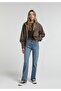 Fashion Fit Zippered Lined Women's Brown Jacket - 3