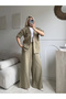 Haki hale organic 100% cotton fabric jacket set - 3