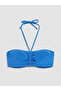 Two Mt Shop Quality Lcw Dream Blue Plain Women's Bikini Top - 2