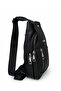 Men's 5-Compartment Faux Leather Crossbody Chest Bag Black Matte - 2