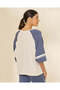 Women Blue And White Cut And Sew Varsity Active T-ShirtWomen Blue And White Cut And Sew Varsity Active T-Shirt - 3