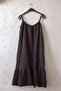 Brown Strapless Collar Skirt Ruffled Mesh Strap Casual Muslin Woven Dress 110 60 - 2
