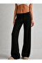 Women's Low Waist Modal Fabric Wide Leg Side Stripe Lace-Up Trousers - 4