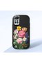 Redmi Note 12 Pro 4g Compatible Case Camera Protector Black Silicone Couple Phone Case with Floral Pattern