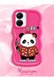 Vivo Y16 Compatible Case Camera Protector Red Silicone Couple Phone Case Panda Pattern - 2