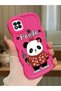 Redmi 10A Compatible Case Camera Protector Red Silicone Couple Phone Case Panda Pattern