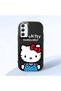 Samsung Galaxy A34 Compatible Case Camera Protector Black Silicone Couple Phone Case Kitty Pattern