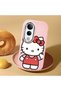 Vivo V50 Lite Compatible Case Camera Protector Pink Silicone Couple Phone Case with Kitty Pattern - 2