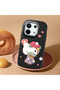 Poco X6 5g Compatible Case Camera Protector Black Silicone Couple Phone Case with Kitty Pattern - 2